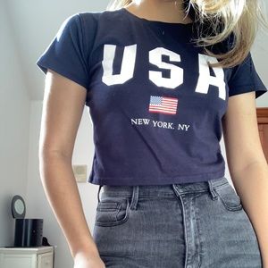 Blue USA crop top